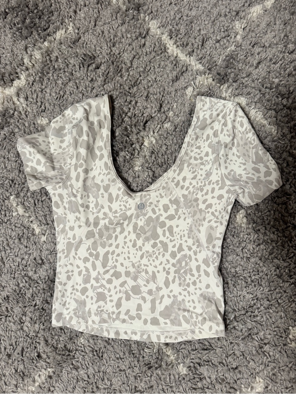 lululemon athletica Align White and Light Gray Print Crop Top
